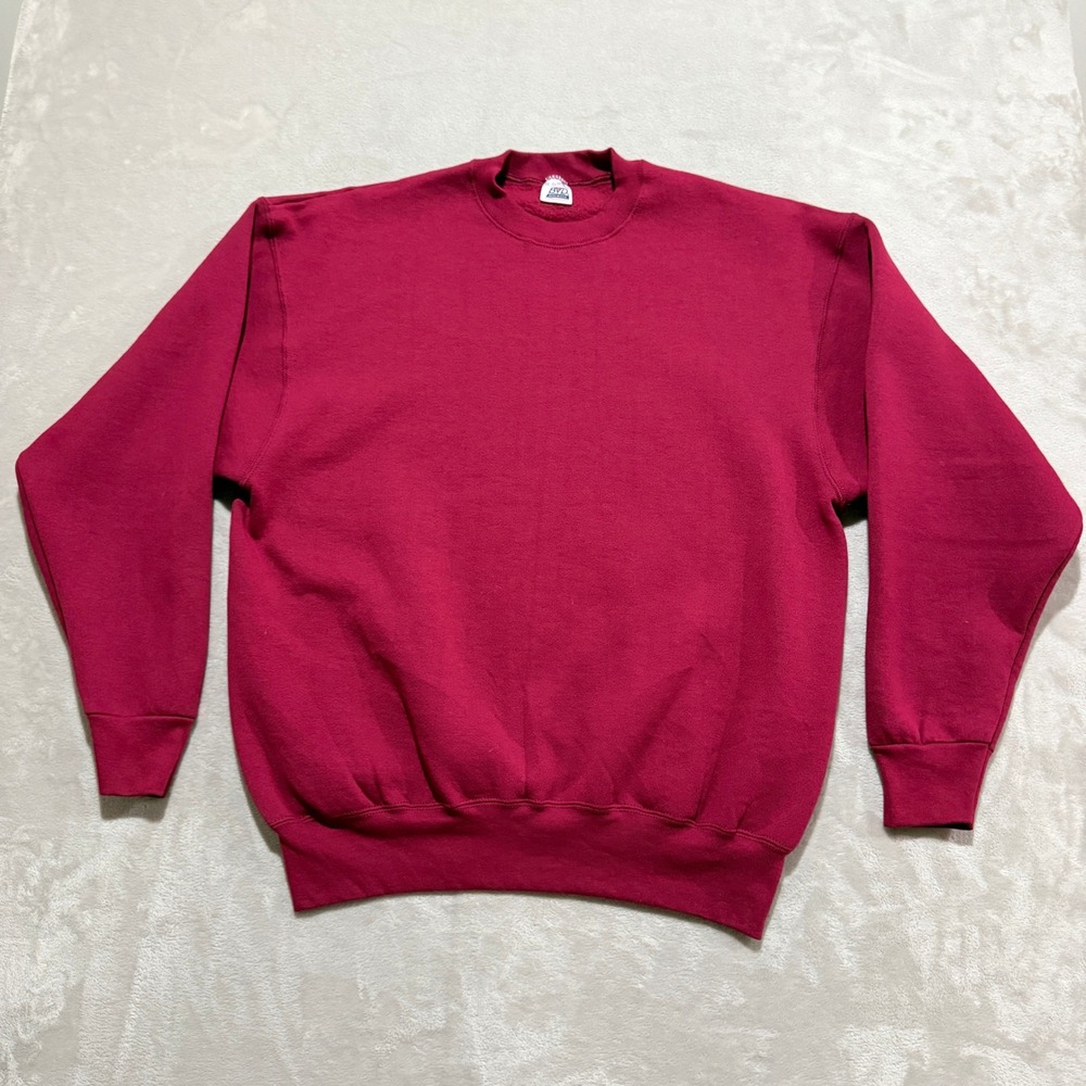 Vintage BVD Sweatshirt Crewneck Mens XXL Burgundy Blank 90s Made in USA Y2K
